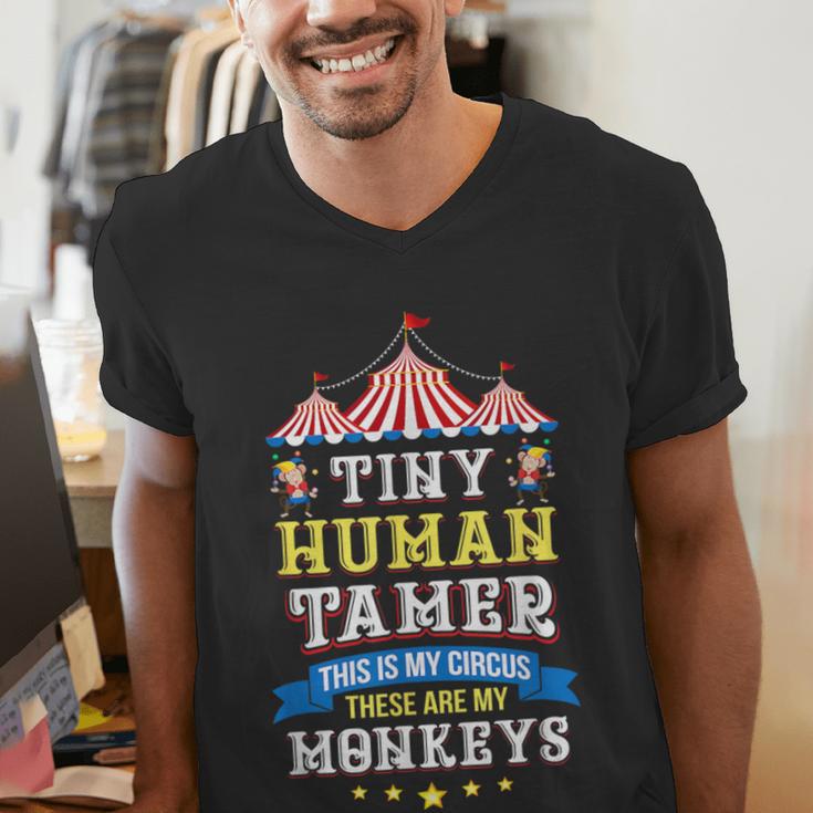 Teacher Tiny Human Tamer This My Circus These Are My Monkeys Men's V-Neck T-Shirt, funny gift