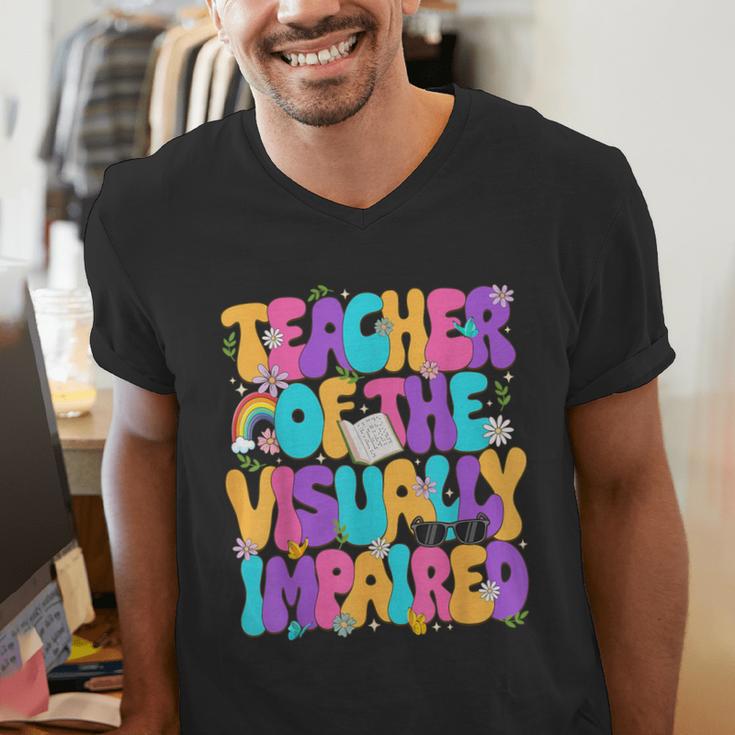 Teacher Of The Visually Impaired Blindness Awareness Men's V-Neck T-Shirt, funny gift
