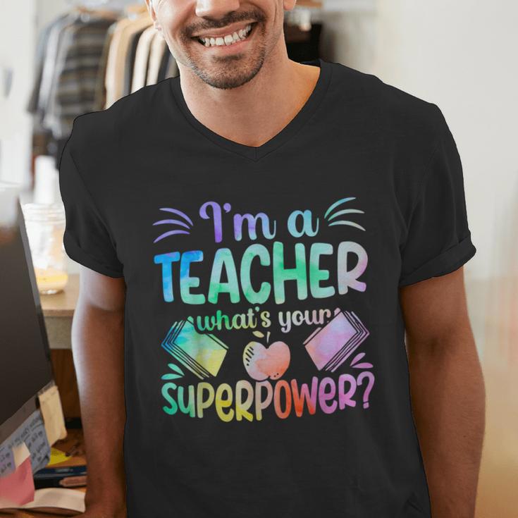 Im A Teacher Whats Your Superpower Teaching Professional Men's V-Neck T-Shirt, funny gift Im A Teacher Whats Your Superpower Teaching Professional Men's V-Neck T-Shirt, funny gift