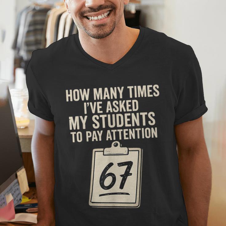 Teachers 67 Meme Men's V-Neck T-Shirt, funny gift Teachers 67 Meme Men's V-Neck T-Shirt, funny gift