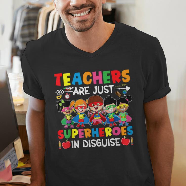 Teachers Are Just Superheroes In Disguise Back To School Men's V-Neck T-Shirt, funny gift Teachers Are Just Superheroes In Disguise Back To School Men's V-Neck T-Shirt, funny gift