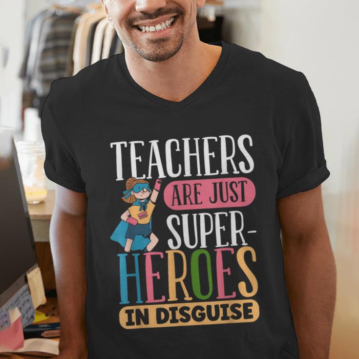 Teachers Are Just Superheroes In Disguise Back To School Men's V-Neck T-Shirt, funny gift Teachers Are Just Superheroes In Disguise Back To School Men's V-Neck T-Shirt, funny gift