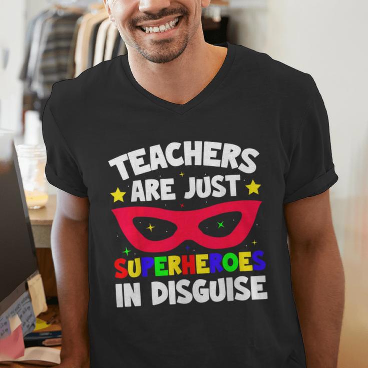 Teachers Are Just Superheroes In Disguise School Men's V-Neck T-Shirt, funny gift Teachers Are Just Superheroes In Disguise School Men's V-Neck T-Shirt, funny gift