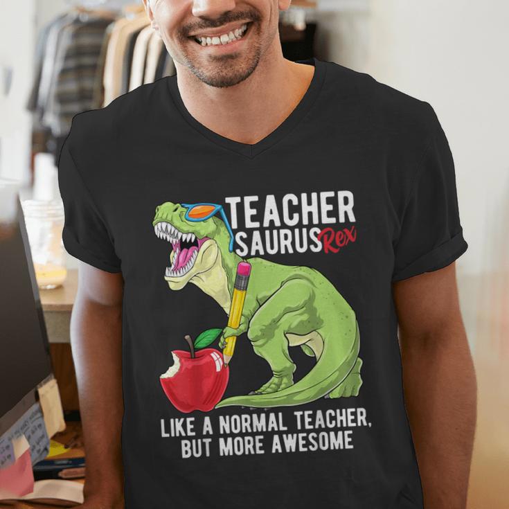 Teachersaurus Rex Dinosaur Like A Normal Teacher Saurus Men's V-Neck T-Shirt, funny gift Teachersaurus Rex Dinosaur Like A Normal Teacher Saurus Men's V-Neck T-Shirt, funny gift