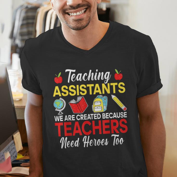 Teaching Assistant Because Teachers Need Heroes Too Cute Men's V-Neck T-Shirt, funny gift Teaching Assistant Because Teachers Need Heroes Too Cute Men's V-Neck T-Shirt, funny gift