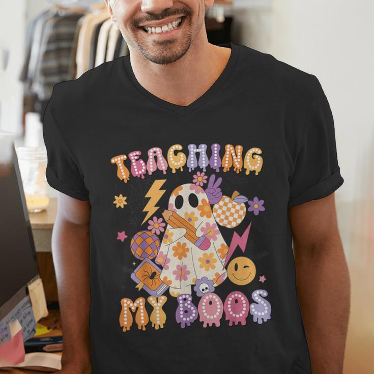 Teaching My Boos Ghost Halloween Costumes Teacher Men Women Men's V-Neck T-Shirt, funny gift Teaching My Boos Ghost Halloween Costumes Teacher Men Women Men's V-Neck T-Shirt, funny gift