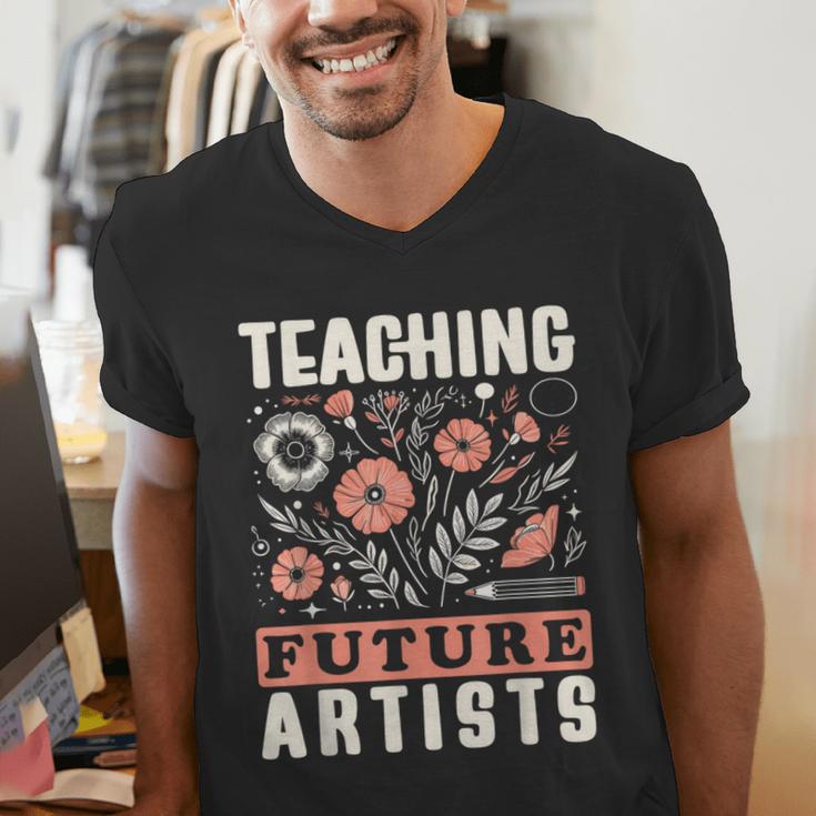 Teaching Future Artists For Art Teachers And Lovers For Men Women Girls Kids Men's V-Neck T-Shirt, funny gift