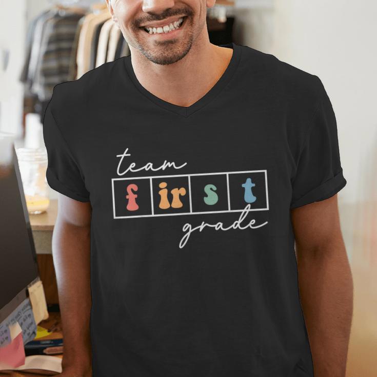 Team First Grade Back To School 1st Grade Teacher Kids Cute Men's V-Neck T-Shirt, First Grade Teacher Shirts, funny gift Team First Grade Back To School 1st Grade Teacher Kids Cute Men's V-Neck T-Shirt, First Grade Teacher Shirts, funny gift