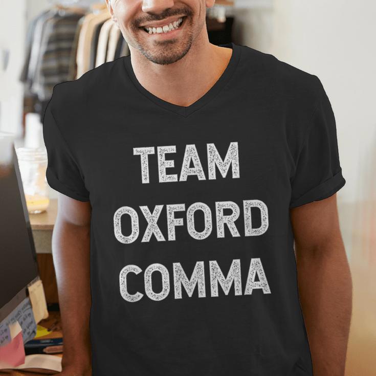 Team Oxford Comma English Majors And Teachers For Men Women Girls Kids Men's V-Neck T-Shirt, English Teacher Shirts, funny gift