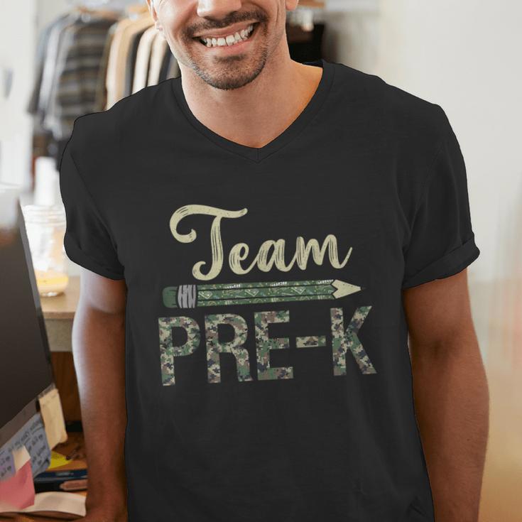 Team Pre-K Camo Pre-K Teacher Camouflage Men's V-Neck T-Shirt, funny gift Team Pre-K Camo Pre-K Teacher Camouflage Men's V-Neck T-Shirt, funny gift