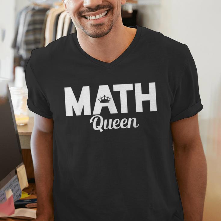 TeeArt Math Mathematics Queen Math Teacher Men's V-Neck T-Shirt, funny gift TeeArt Math Mathematics Queen Math Teacher Men's V-Neck T-Shirt, funny gift