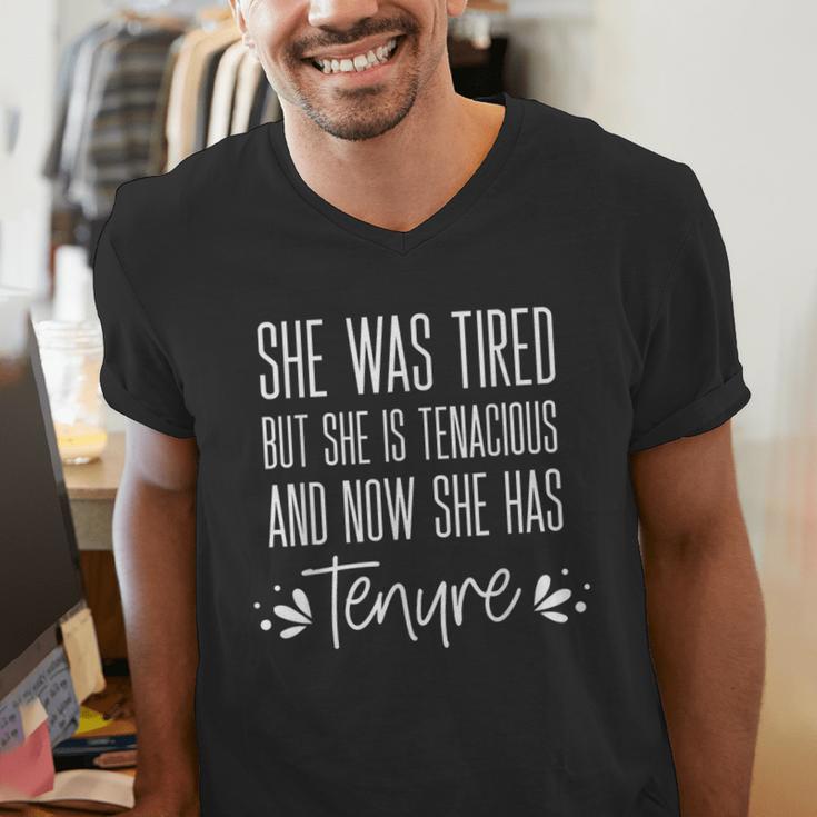 Tenured Professor Women Teacher Tired Tenacious And Tenure Men's V-Neck T-Shirt, funny gift Tenured Professor Women Teacher Tired Tenacious And Tenure Men's V-Neck T-Shirt, funny gift