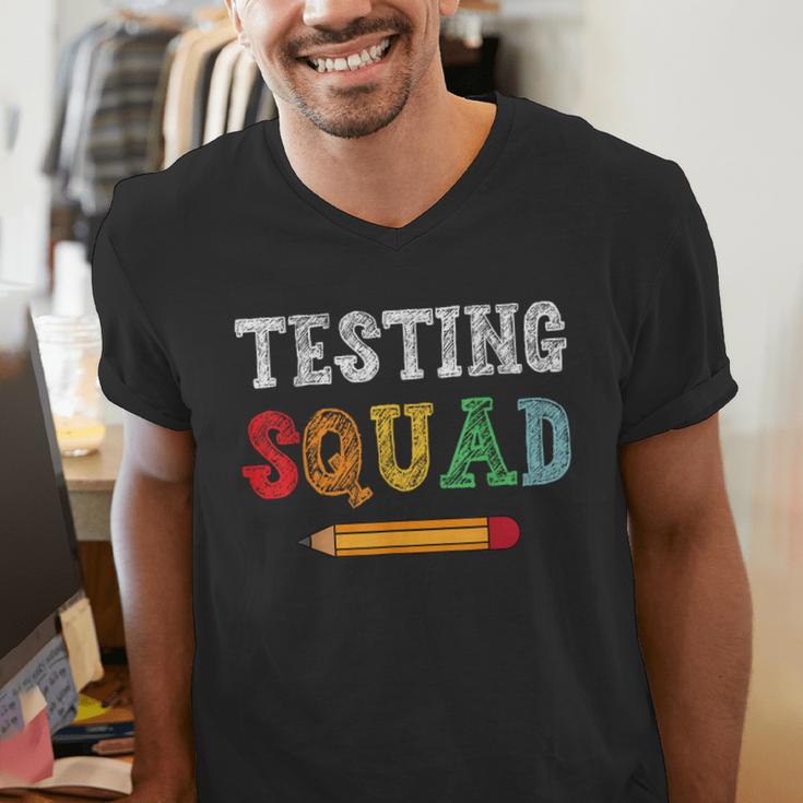 Testing Squad Costume Test Day Teacher Student School Men's V-Neck T-Shirt, funny gift