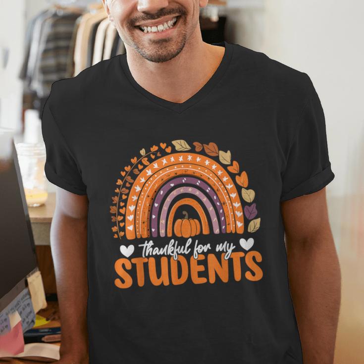 Thankful For My Students Teacher Thanksgiving School Fall Men's V-Neck T-Shirt, funny gift Thankful For My Students Teacher Thanksgiving School Fall Men's V-Neck T-Shirt, funny gift
