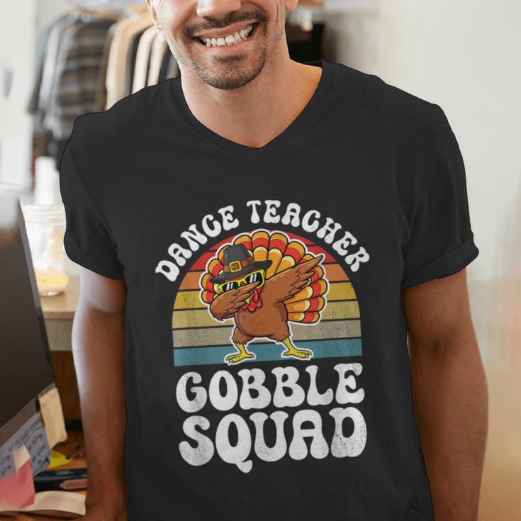 Thanksgiving Dance Teacher Gobble Squad Turkey Men's V-Neck T-Shirt, funny gift