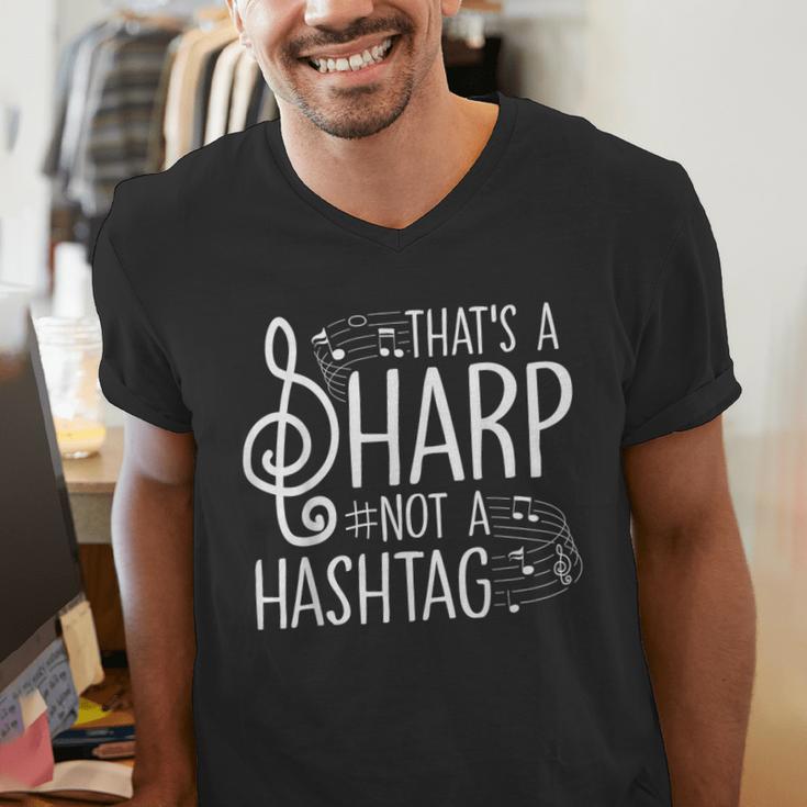 That's a Sharp Not a Hashtag Music Teacher Musicians Men's V-Neck T-Shirt, funny gift