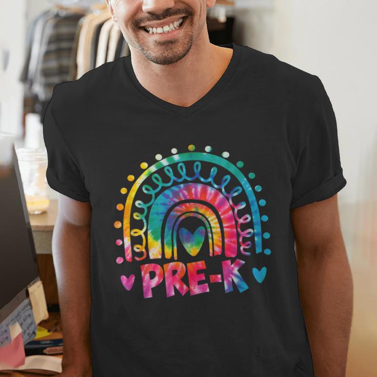 Tie Dye Prek Teacher Rainbow Preschool Back To School Girl Men's V-Neck T-Shirt, funny gift