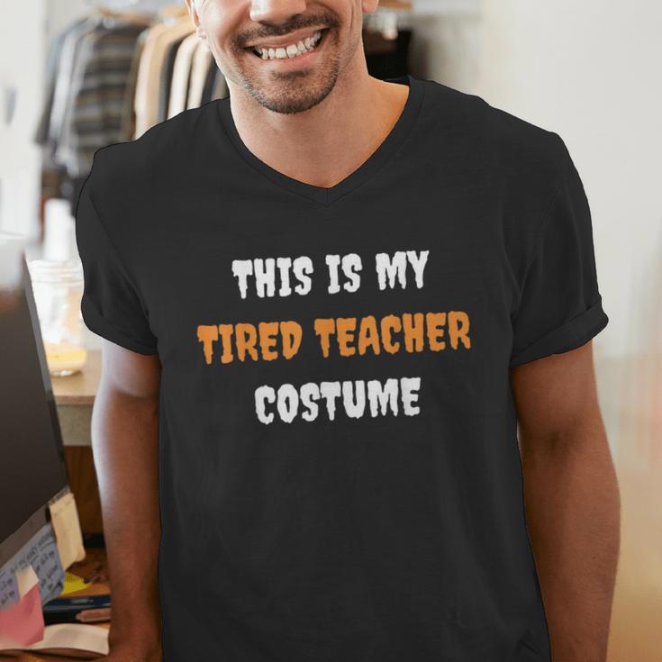 This Is My Tired Teacher Costume Apparel Halloween Teacher Men's V-Neck T-Shirt, funny gift