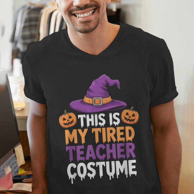 This Is My Tired Teacher Costume Halloween Men's V-Neck T-Shirt, funny gift