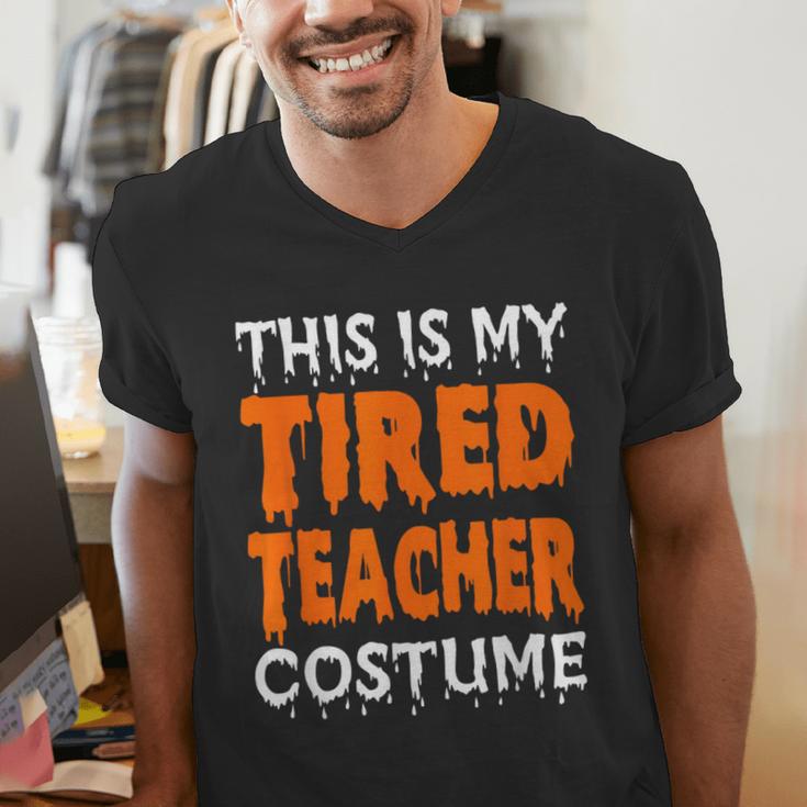 This Is My Tired Teacher Costume Quick Easy Lazy Halloween For Men Women Men's V-Neck T-Shirt, funny gift This Is My Tired Teacher Costume Quick Easy Lazy Halloween For Men Women Men's V-Neck T-Shirt, funny gift