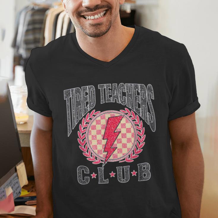 Tired Teachers Club Study Lover School Apparel Men's V-Neck T-Shirt, funny gift