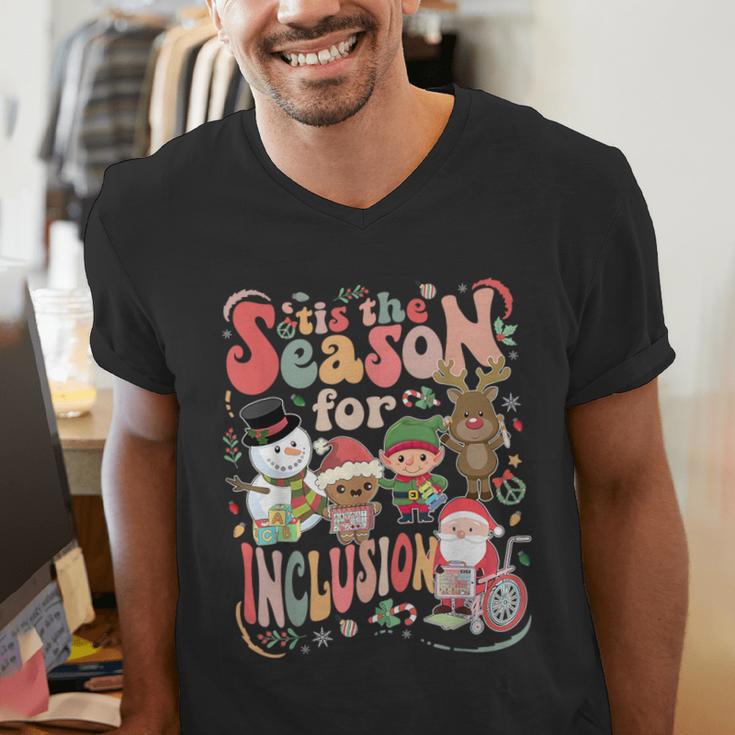 Tis The Season For Inclusion Christmas Sped Teacher Men's V-Neck T-Shirt, funny gift Tis The Season For Inclusion Christmas Sped Teacher Men's V-Neck T-Shirt, funny gift
