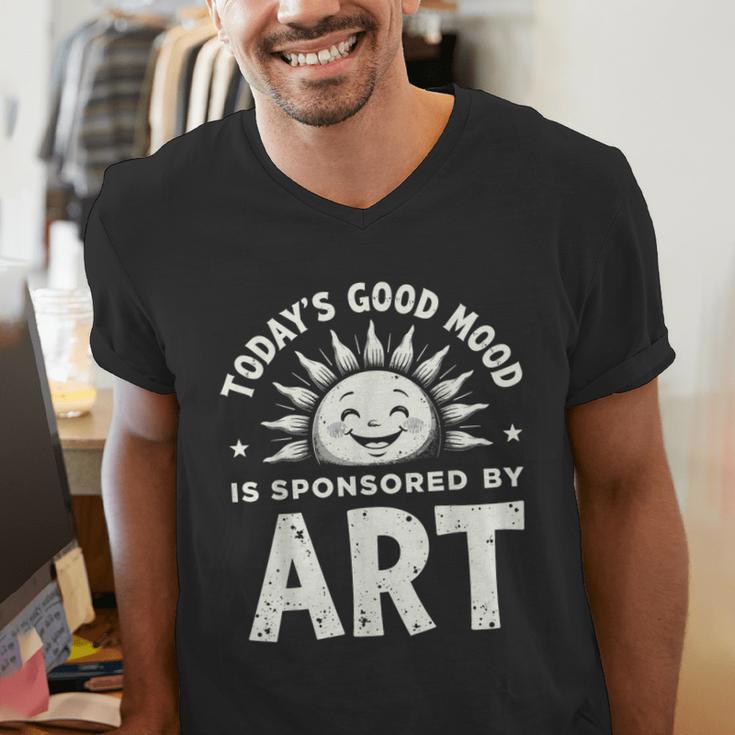 Today’s Good Mood Is Sponsored By Art Teacher Sun Tee Men's V-Neck T-Shirt, funny gift Today’s Good Mood Is Sponsored By Art Teacher Sun Tee Men's V-Neck T-Shirt, funny gift