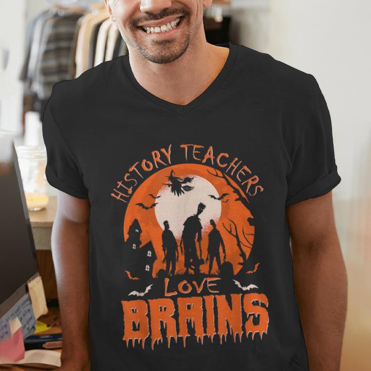 History Teachers Love Brains Halloween Teacher For Men Women Men's V-Neck T-Shirt, History Teacher Shirts, funny gift History Teachers Love Brains Halloween Teacher For Men Women Men's V-Neck T-Shirt, History Teacher Shirts, funny gift
