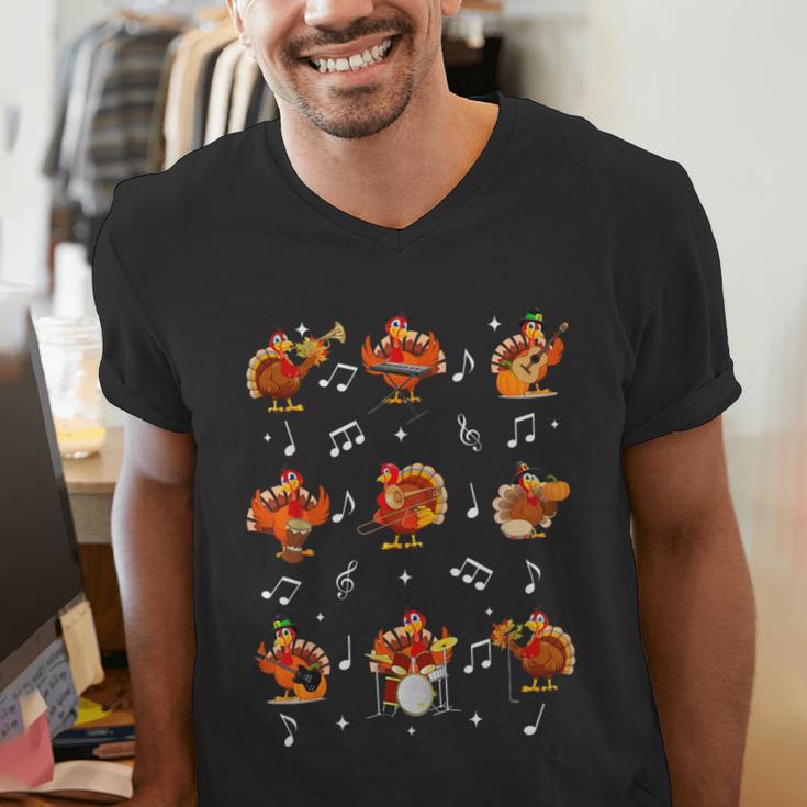 Turkey Squad Music Note Music Teacher Thanksgiving Men's V-Neck T-Shirt, funny gift Turkey Squad Music Note Music Teacher Thanksgiving Men's V-Neck T-Shirt, funny gift