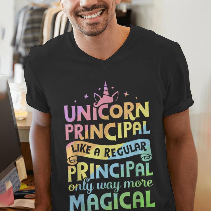 Unicorn Principal Back To School Teacher Appreciation Men's V-Neck T-Shirt, funny gift
