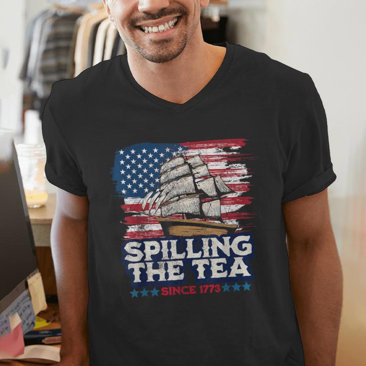 US History Teacher Boston Spilling The Tea Since 1773 Men's V-Neck T-Shirt, History Teacher Shirts, funny gift US History Teacher Boston Spilling The Tea Since 1773 Men's V-Neck T-Shirt, History Teacher Shirts, funny gift