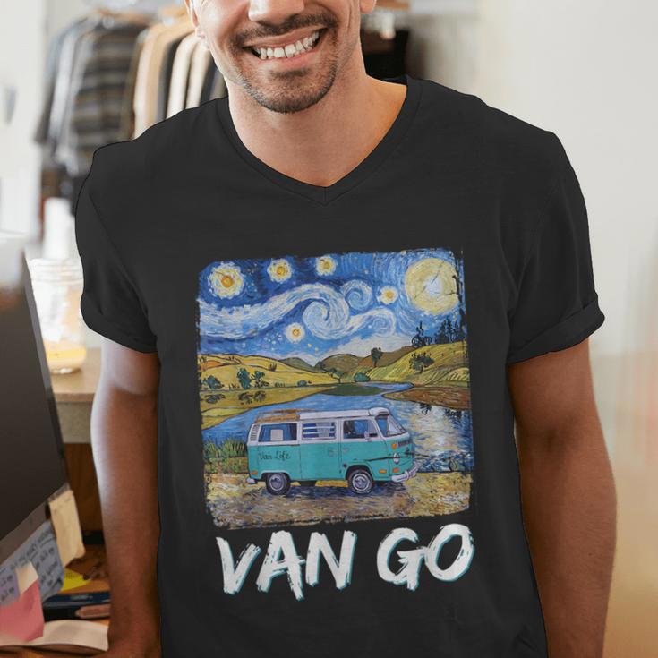 Van Go Retro Vanlife Art Teacher Men's V-Neck T-Shirt, funny gift