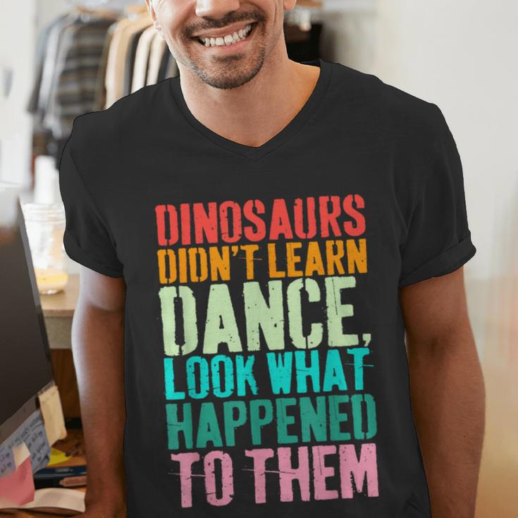 Vintage Dinosaurs Didn't Learn Dance Dance Teacher Men's V-Neck T-Shirt, funny gift Vintage Dinosaurs Didn't Learn Dance Dance Teacher Men's V-Neck T-Shirt, funny gift