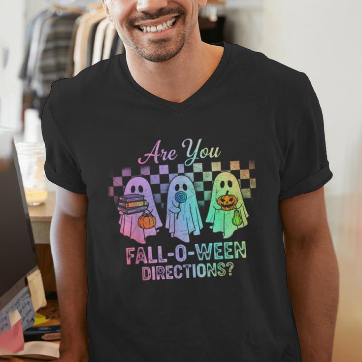Vintage Are You Fall O Ween Directions Teacher Halloween Men's V-Neck T-Shirt, funny gift