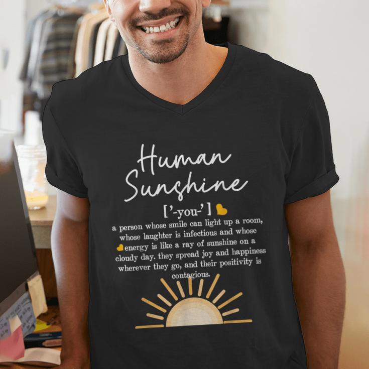 Vintage Human Sunshine Definition Teachers Mom Boss Women Men's V-Neck T-Shirt, funny gift