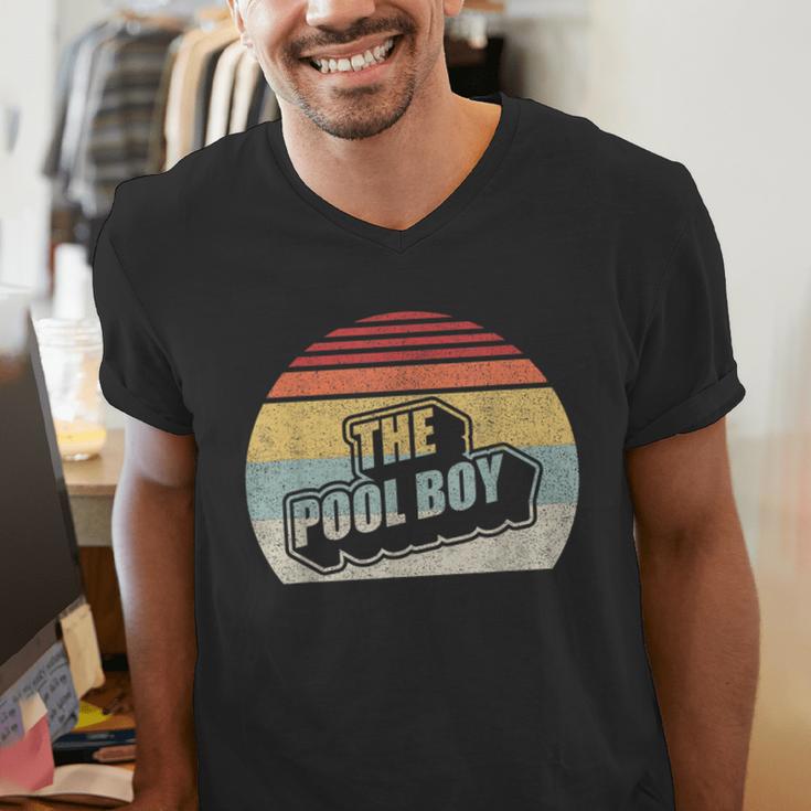 Vintage Retro The Pool Boy Men's V-Neck T-Shirt, funny gift