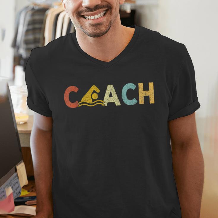 Vintage Swim Coach Swimming Coach Swim Teacher Swimmer Retro Men's V-Neck T-Shirt, funny gift Vintage Swim Coach Swimming Coach Swim Teacher Swimmer Retro Men's V-Neck T-Shirt, funny gift