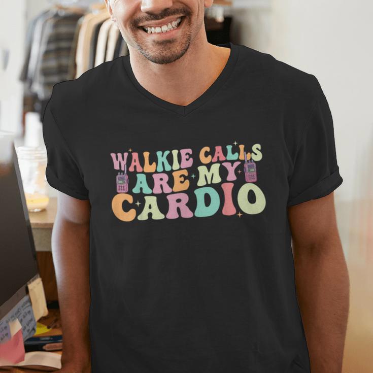 Walkie Calls Are My Cardio SPED Teacher Inclusion ABA Men's V-Neck T-Shirt, funny gift Walkie Calls Are My Cardio SPED Teacher Inclusion ABA Men's V-Neck T-Shirt, funny gift