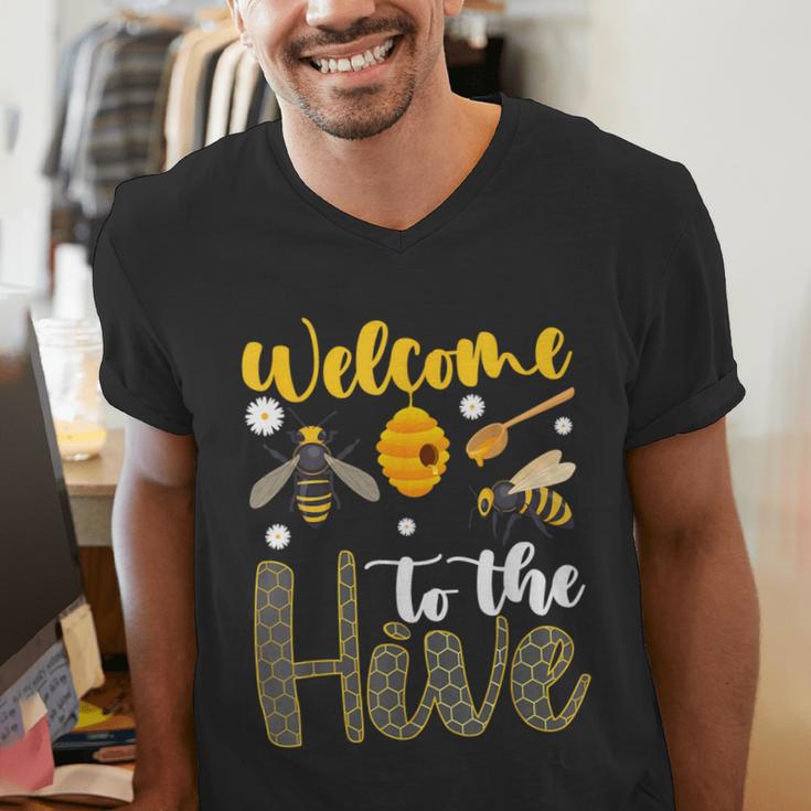 Welcome To The Hive Bee Teacher Back To School Men's V-Neck T-Shirt, funny gift Welcome To The Hive Bee Teacher Back To School Men's V-Neck T-Shirt, funny gift