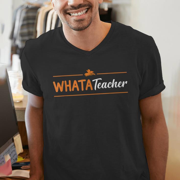 Whatateacher Shirt Teacher Lovers Men's V-Neck T-Shirt, funny gift Whatateacher Shirt Teacher Lovers Men's V-Neck T-Shirt, funny gift