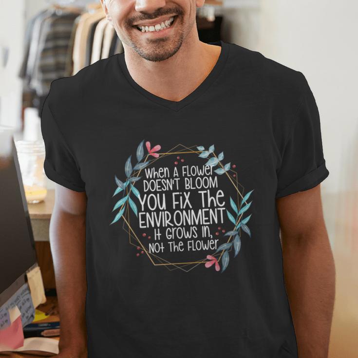 When A Flower Doesn't Bloom Special Education Teacher Men Women Men's V-Neck T-Shirt, funny gift When A Flower Doesn't Bloom Special Education Teacher Men Women Men's V-Neck T-Shirt, funny gift