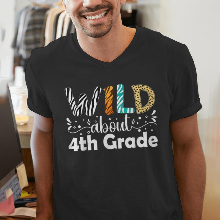 Wild About 4th Grade First Day Of School Teacher Student Men's V-Neck T-Shirt, First Grade Teacher Shirts, 4th Grade Teacher Shirts, funny gift Wild About 4th Grade First Day Of School Teacher Student Men's V-Neck T-Shirt, First Grade Teacher Shirts, 4th Grade Teacher Shirts, funny gift