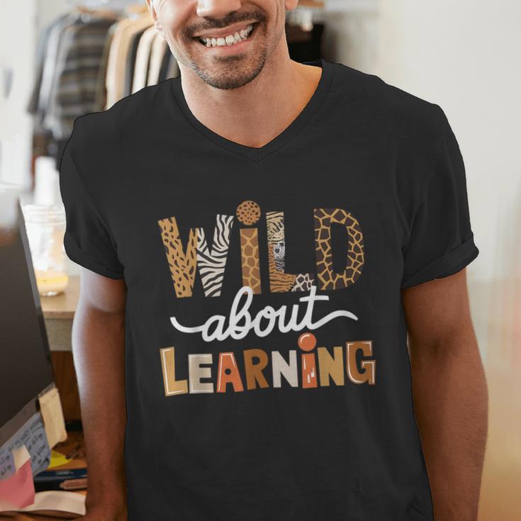 Wild About Learning Back To School First Day Teacher Student Men's V-Neck T-Shirt, funny gift Wild About Learning Back To School First Day Teacher Student Men's V-Neck T-Shirt, funny gift
