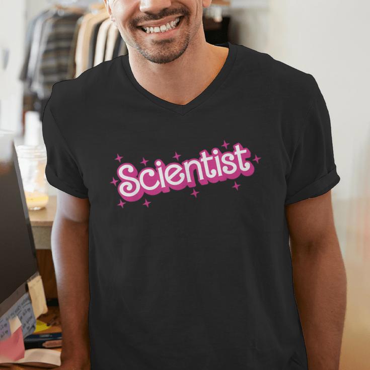 Women Retro Pink Scientist Science Teacher Back To School Men's V-Neck T-Shirt, Science Teacher Shirts, funny gift Women Retro Pink Scientist Science Teacher Back To School Men's V-Neck T-Shirt, Science Teacher Shirts, funny gift