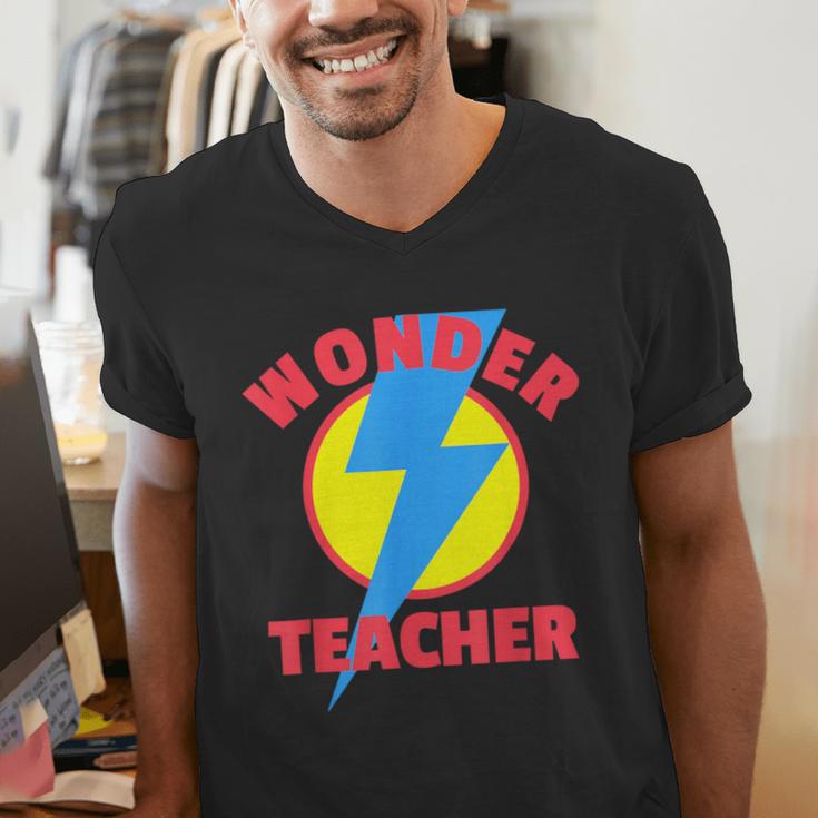 Wonder Teacher Teacher Halloween Tshirt Men's V-Neck T-Shirt, funny gift Wonder Teacher Teacher Halloween Tshirt Men's V-Neck T-Shirt, funny gift