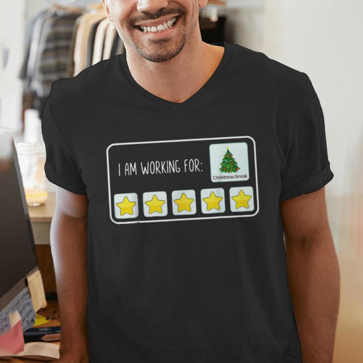 I Am Working For Christmas Break Teacher Christmas Men's V-Neck T-Shirt, funny gift I Am Working For Christmas Break Teacher Christmas Men's V-Neck T-Shirt, funny gift