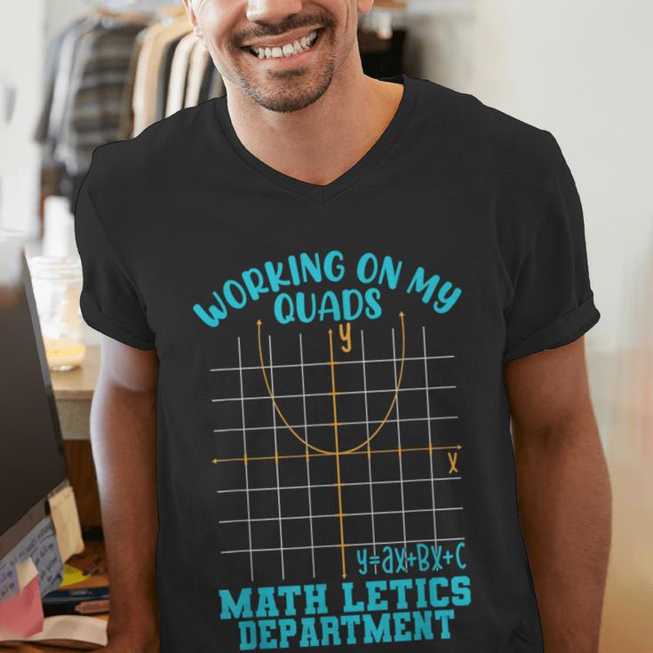 Working On My Quads Algebra Math Teacher Humor Men's V-Neck T-Shirt, funny gift Working On My Quads Algebra Math Teacher Humor Men's V-Neck T-Shirt, funny gift
