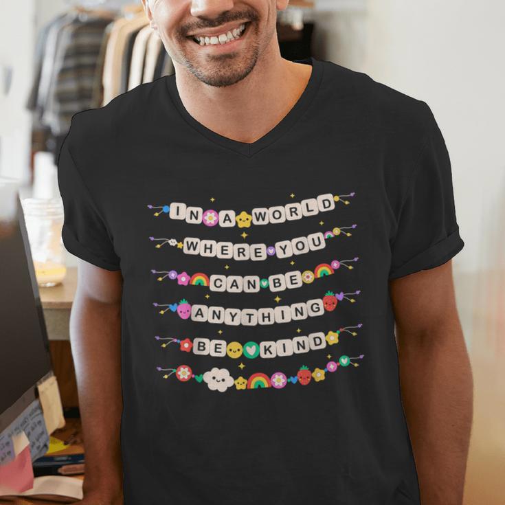 In A World Where You Can Be Anything Be Kind Girls Teachers Men's V-Neck T-Shirt, funny gift In A World Where You Can Be Anything Be Kind Girls Teachers Men's V-Neck T-Shirt, funny gift