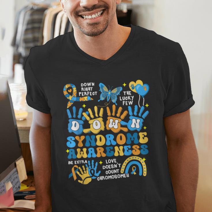 World Down Syndrome Day Awareness T21 Teacher Women Men Kids Men's V-Neck T-Shirt, funny gift