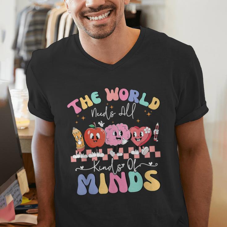 The World Needs All Kinds Of Minds Special Education Teacher Men's V-Neck T-Shirt, funny gift